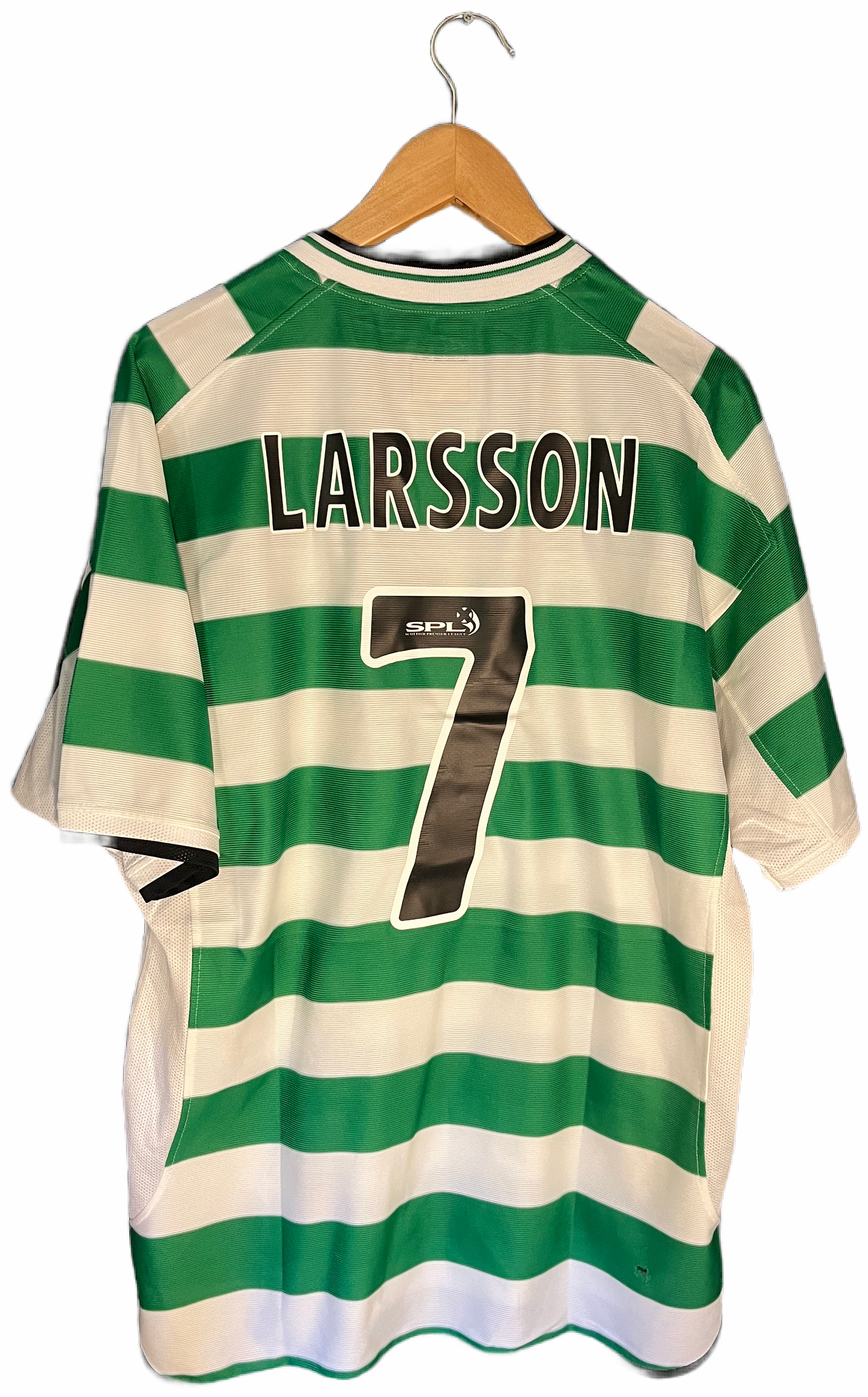 Celtic 2002/3 Hjemmedrakt - Larsson #7 - 7/10 (1 hull bak) - Strl XL