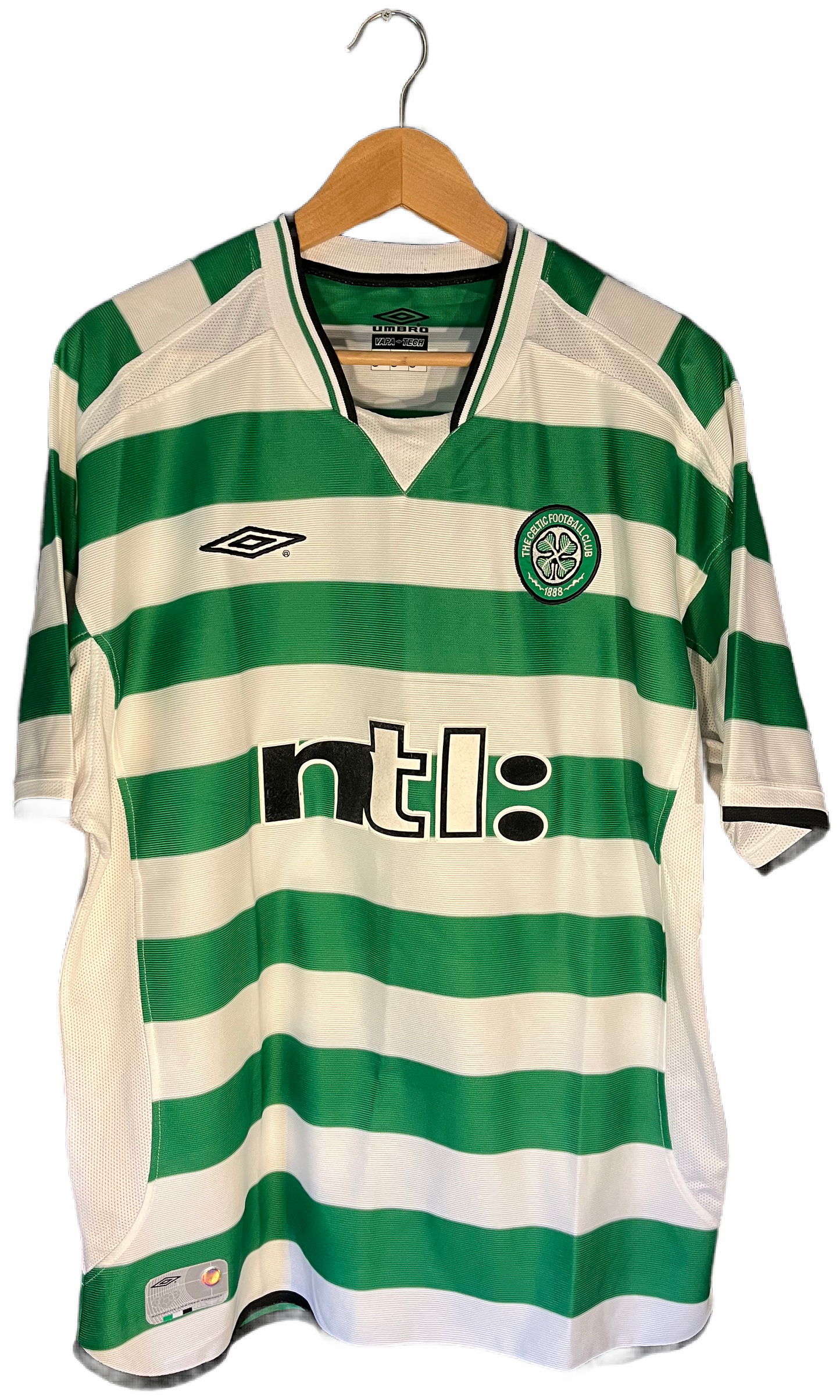 Celtic 2002/3 Hjemmedrakt - Larsson #7 - 7/10 (1 hull bak) - Strl XL